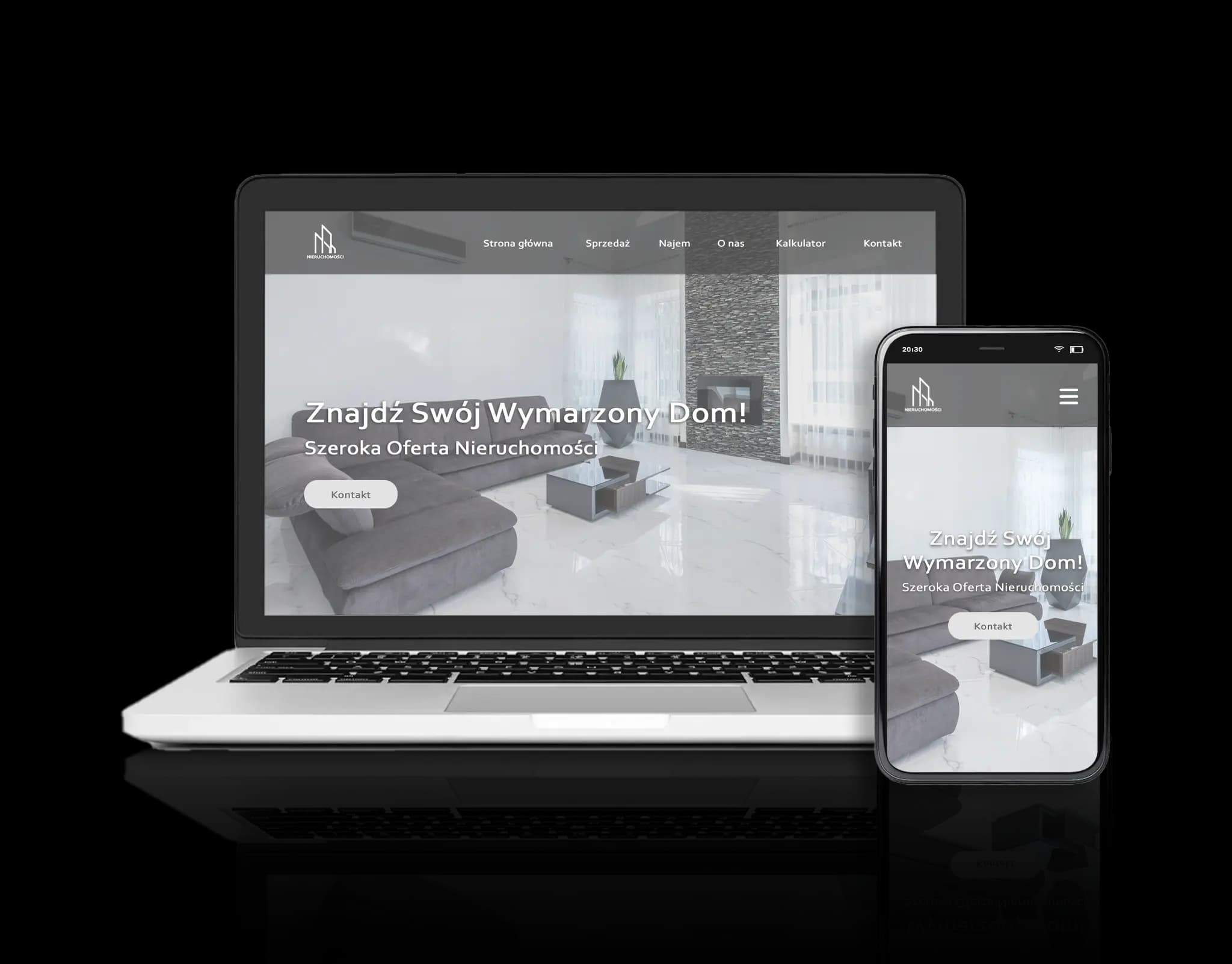 Strona internetowa dla firmy – nowoczesna, responsywna realizacja na laptopie i telefonie