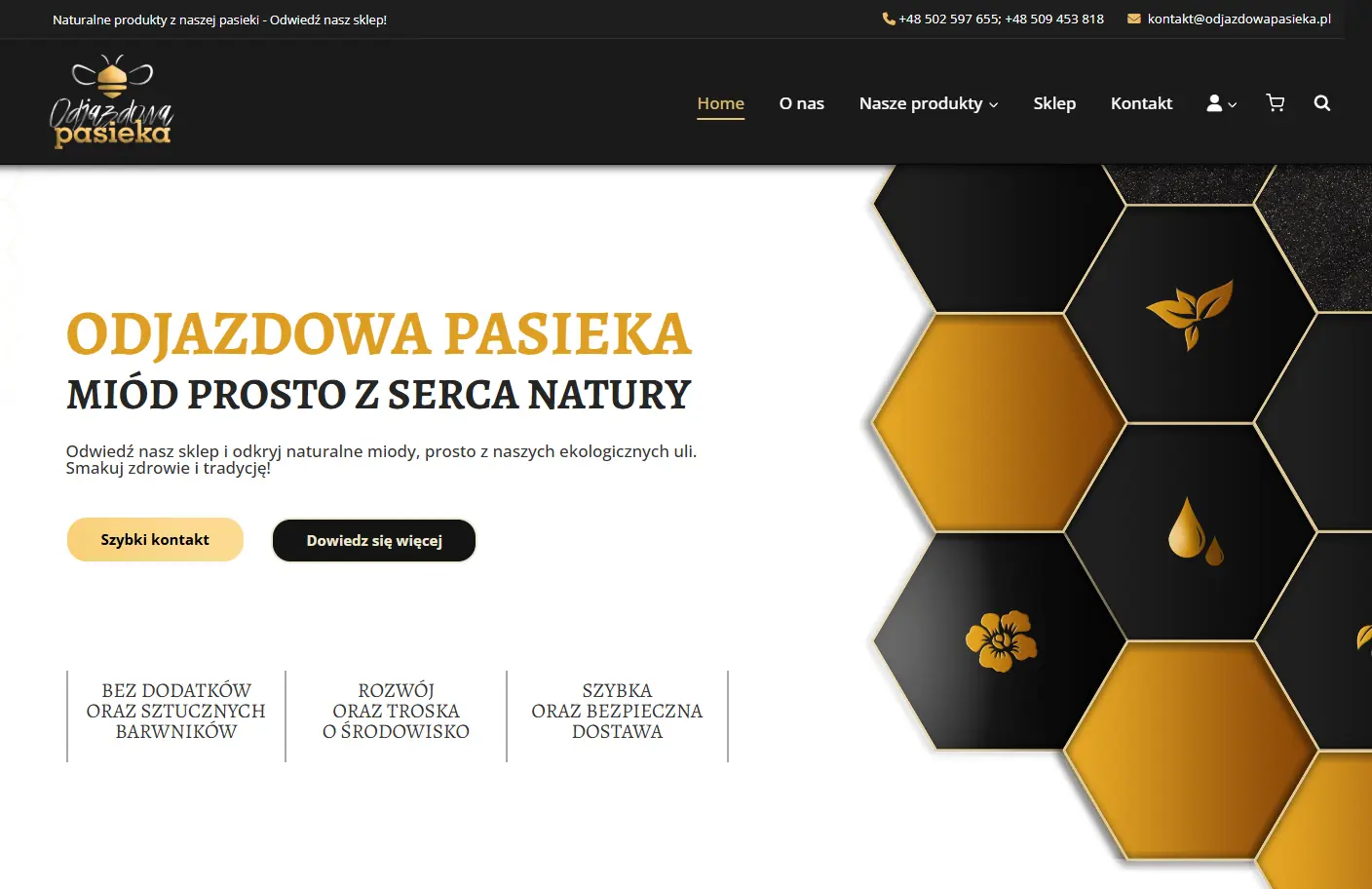 Strona internetowa dla pasieki – sprzedaż produktów naturalnych online