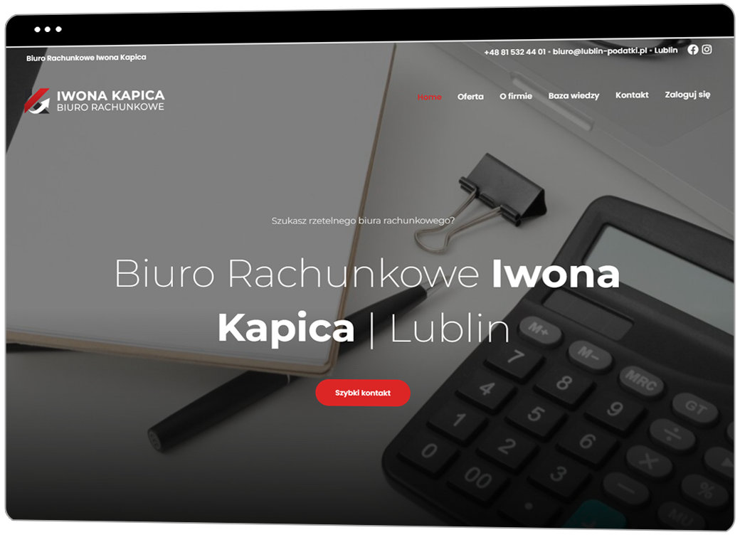 Strona internetowa Lublin-podatki wykonana przez GS Studio