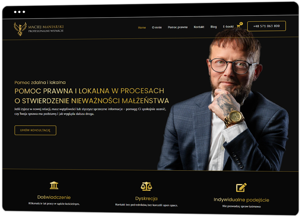 Strona internetowa Maciej Maniarski wykonana przez GS Studio